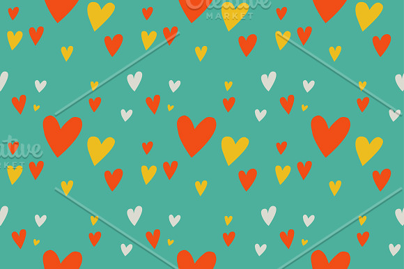 Set of pattrens with hearts in Patterns - product preview 1