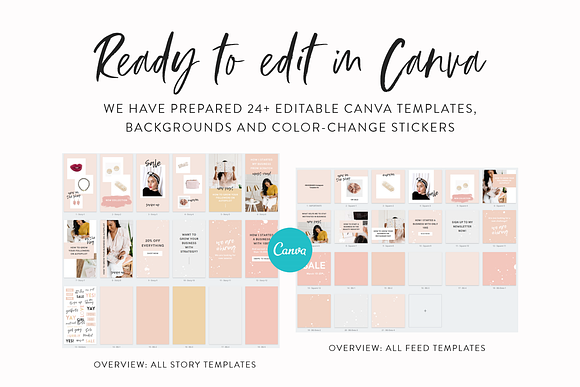 Template Pack for Instagram & Canva in Instagram Templates - product preview 4