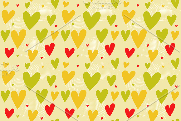Set of pattrens with hearts in Patterns - product preview 3