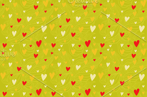 Set of pattrens with hearts in Patterns - product preview 4
