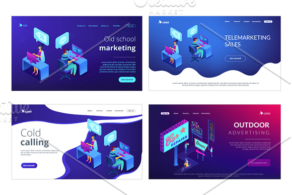 Marketing isometric landing pages in Landing Page Templates - product preview 4