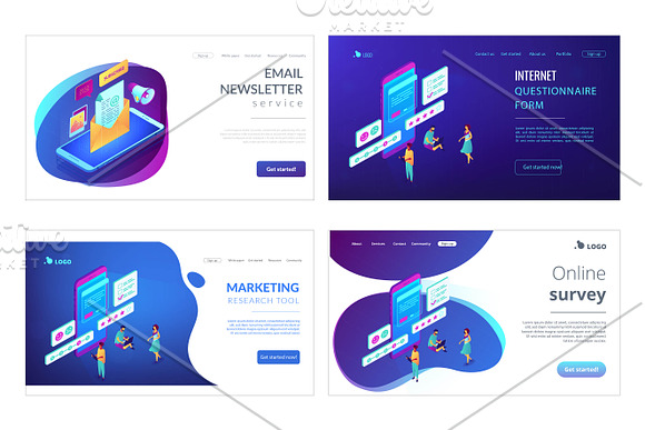 Marketing isometric landing pages in Landing Page Templates - product preview 5