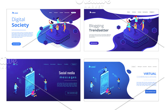 Marketing isometric landing pages in Landing Page Templates - product preview 6