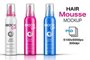 Hair Mousse Bottle Mockup Vol. 8