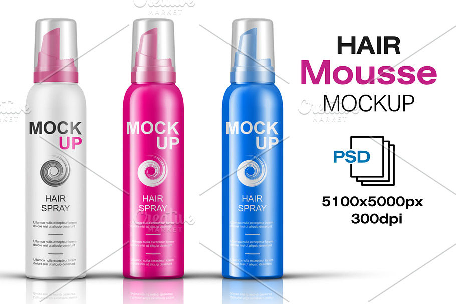 Hair Mousse Bottle Mockup Vol. 8 in Product Mockups - product preview 8