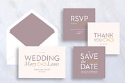 Set of Simple Wedding Invitation