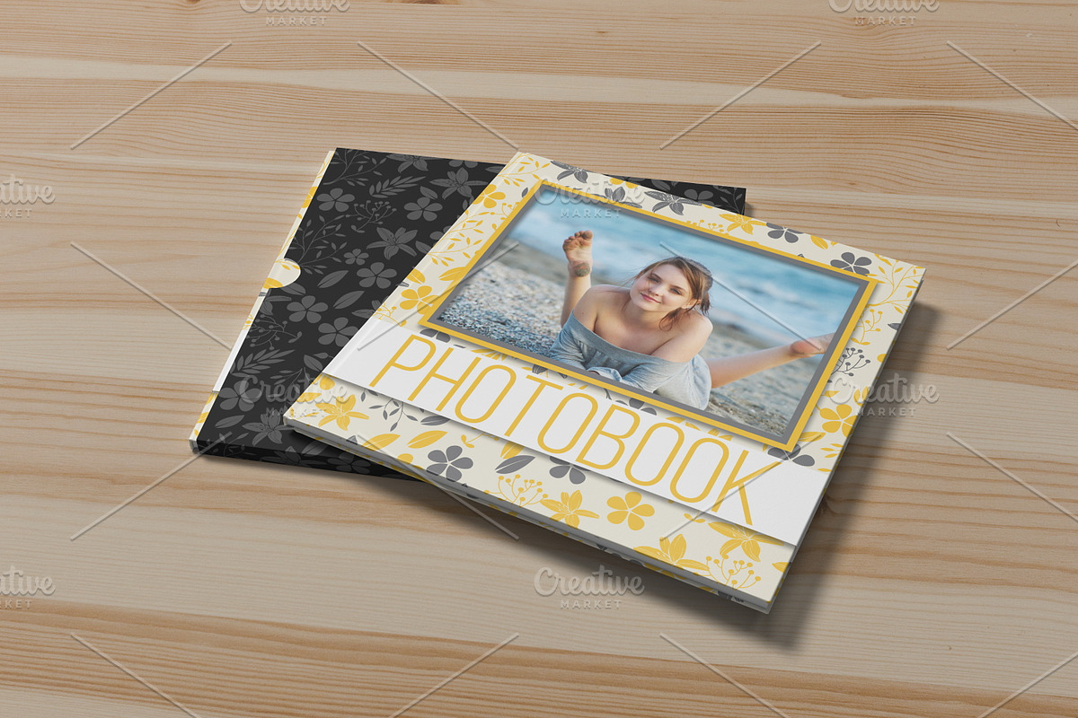 Square Photobook Mock-Up 2 in Print Mockups - product preview 8