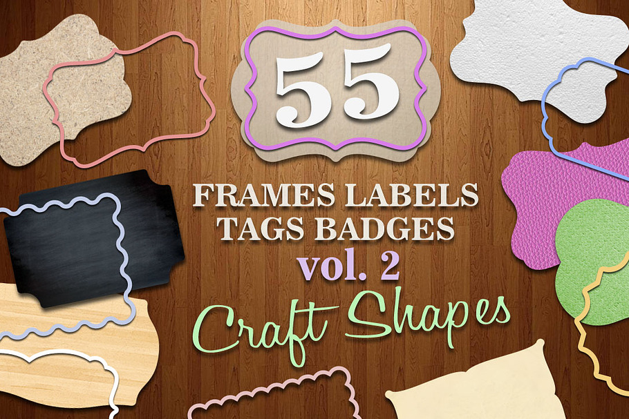 Frames Labels Tags Badege Crafts v2 in Objects - product preview 8