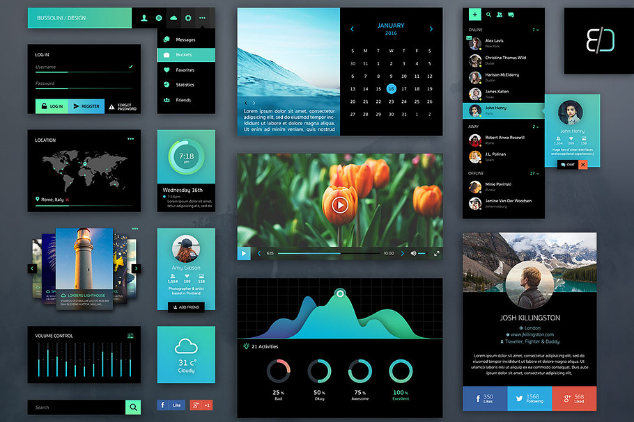 GreenLight Retina UI Kit in UI Kits and Libraries - product preview 8