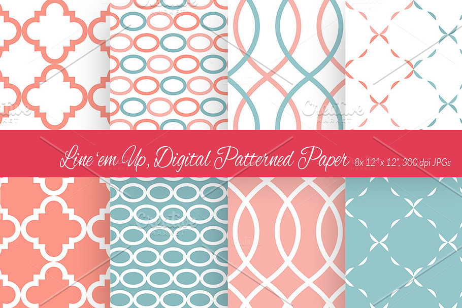 Line 'em Up, Digital Paper 4 in Patterns - product preview 8