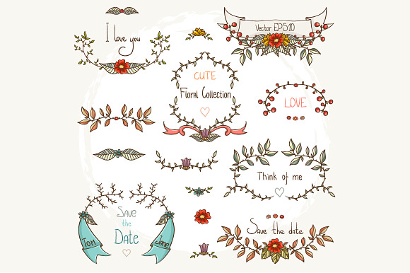 Vector floral elements in Illustrations - product preview 3