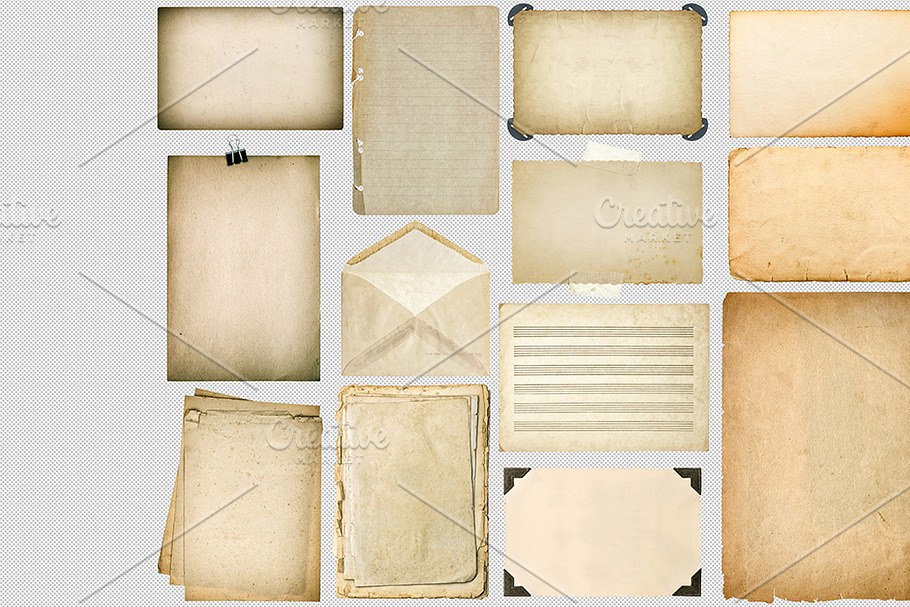 Old paper sheets with edges PNG in Objects - product preview 8