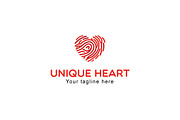 Unique Heart - Red Finger Print Logo
