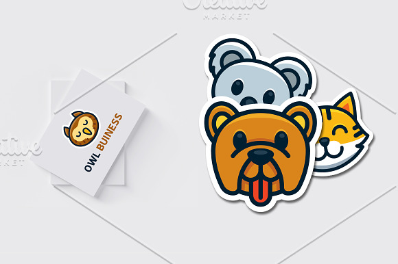 20 Animal Face Logo/Icons Bundle in Logo Templates - product preview 3