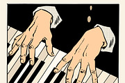 piano keys pianist hands