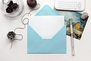 Stylish Mockup with Blue Envelope