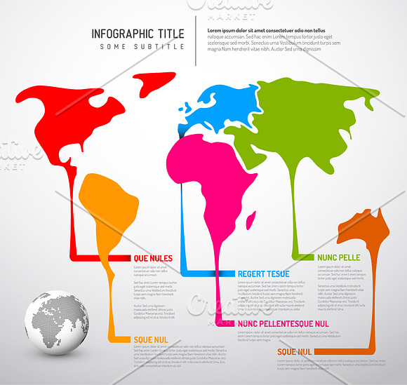 World Map Infographics Template 3 in Illustrations - product preview 1
