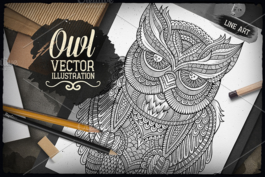 OWL Vector Illustration in Illustrations - product preview 8