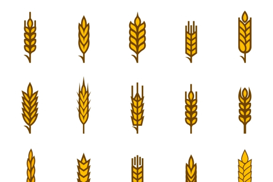 Ears of wheat bread symbols in Graphics - product preview 8