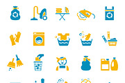Washing and cleaning icons