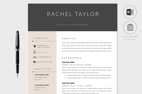 Resume Template for Word / CV