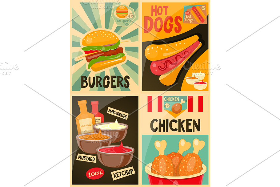 Food posters collection in Illustrations - product preview 8