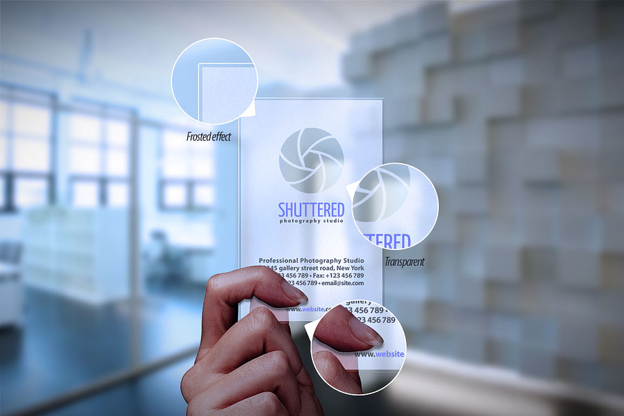 Transparent Business Card Mockup in Print Mockups - product preview 8