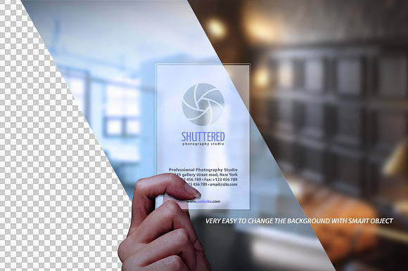 Transparent Business Card Mockup in Print Mockups - product preview 2
