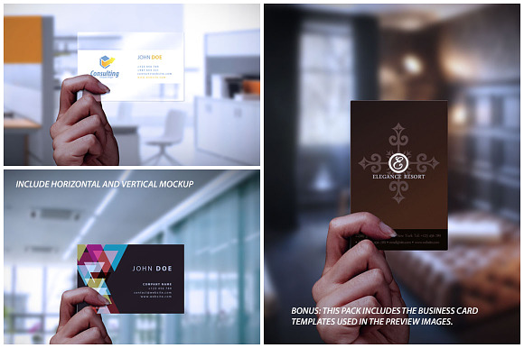 Transparent Business Card Mockup in Print Mockups - product preview 3