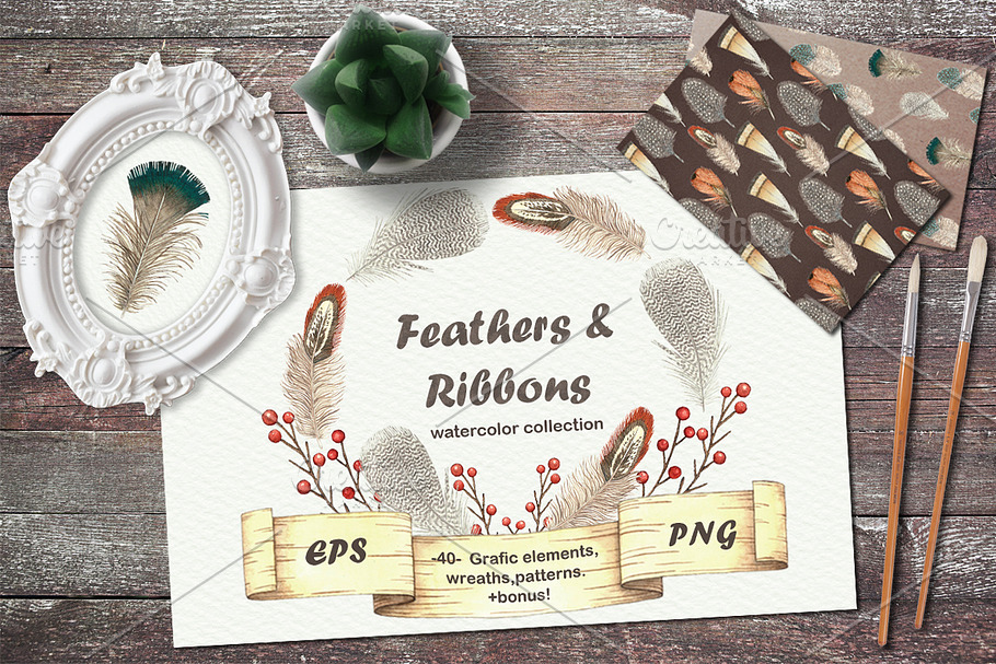 Feathers and Ribbons in Illustrations - product preview 8