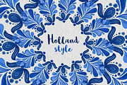 Holland Blue Watercolor ornament