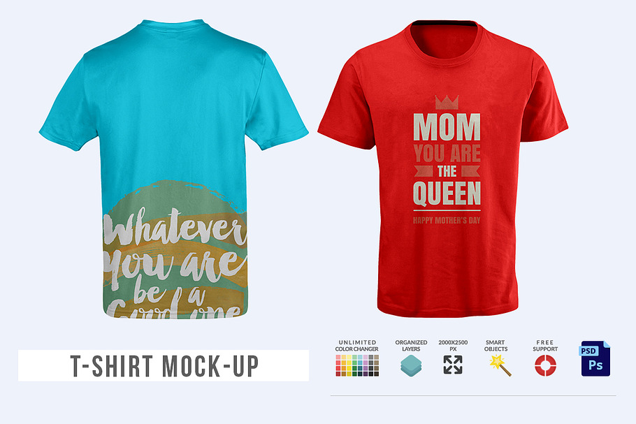 Back & Front T-shirt Mock-up in Product Mockups - product preview 8