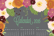 2016 Calendar with floral collection