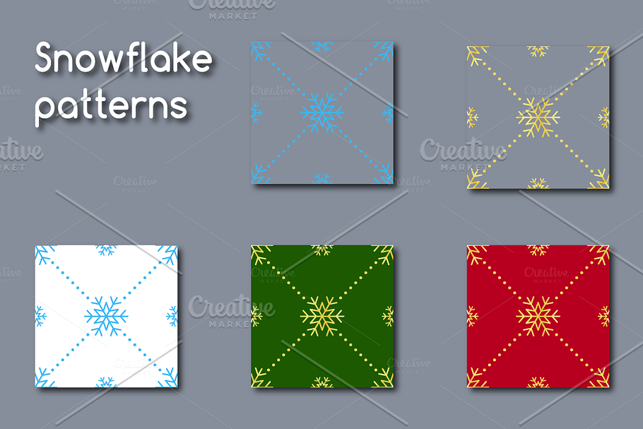 Snowflake patterns & digital papers