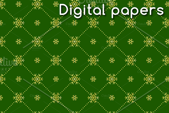 Snowflake patterns & digital papers in Patterns - product preview 1