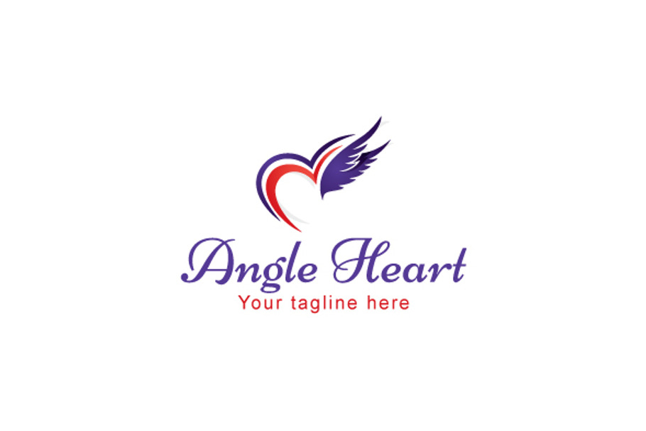 Angel Heart - Abstract Wings Logo in Logo Templates - product preview 8