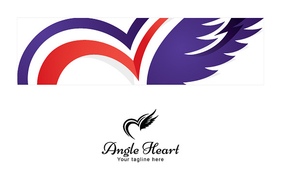 Angel Heart - Abstract Wings Logo in Logo Templates - product preview 2