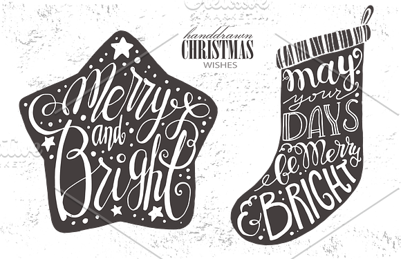 Lettering Christmas wishes in shapes in Illustrations - product preview 1