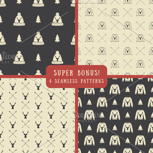 Set of vintage winter logos in Logo Templates - product preview 3