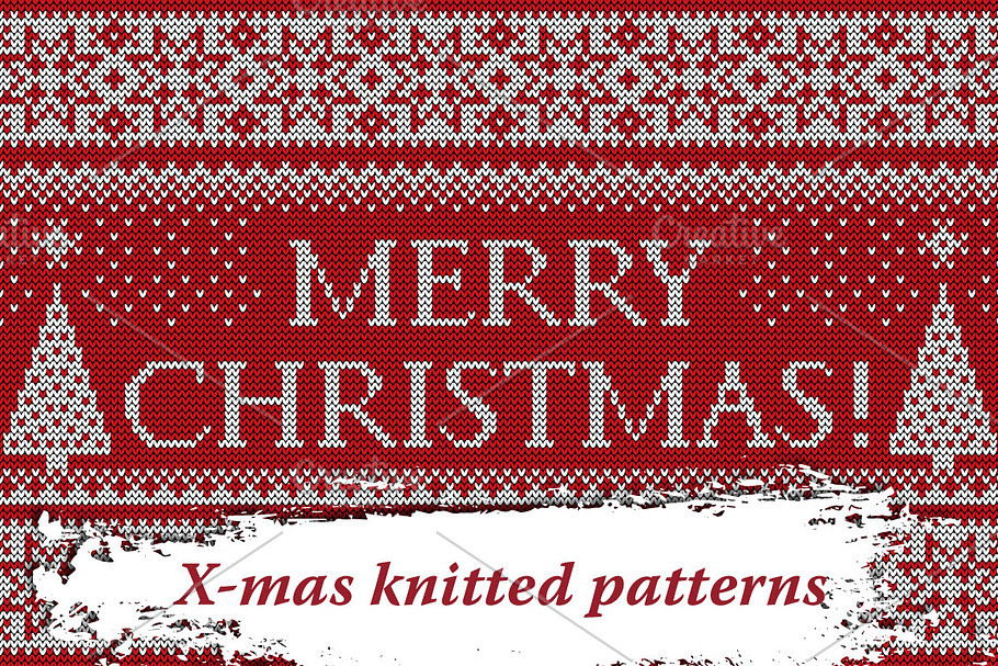 Christmas Knitted Backgrounds in Patterns - product preview 8