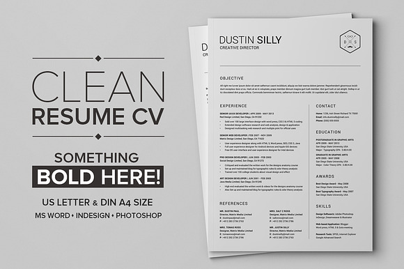 Clean Resume CV - Silly in Letter Templates - product preview 2