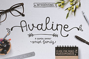 Avaline Script Family + BONUS Extras