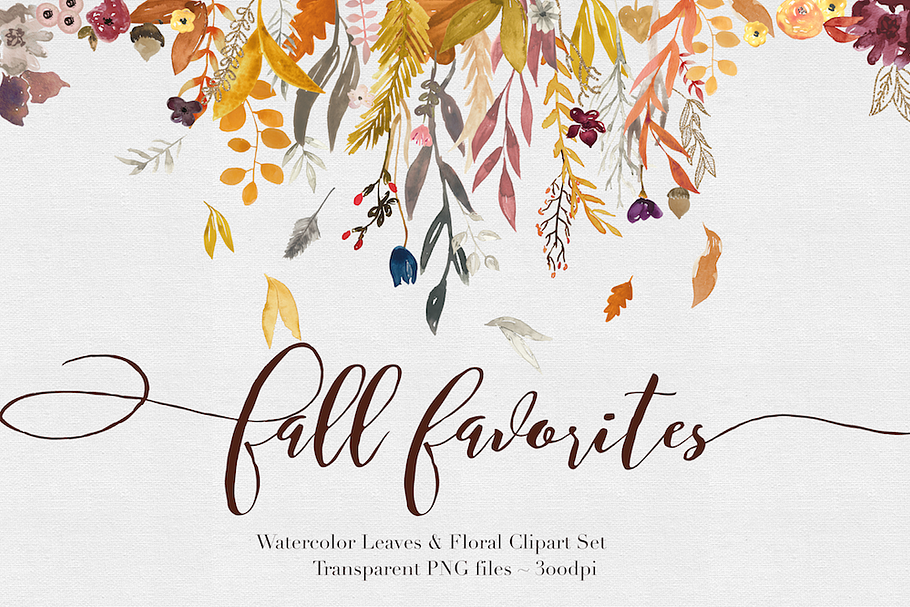 Fall Watercolor Clipart