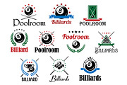 Billiard game emblems and symbols se