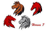 Horse stallions cartoon characters