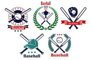 Baseball sporting heraldic emblems