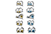 Cartooned eyes with different emotio