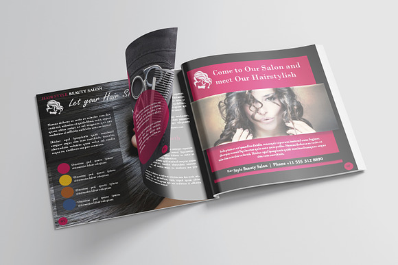 Hair Styles Beauty Salon Portfolio in PowerPoint Templates - product preview 3