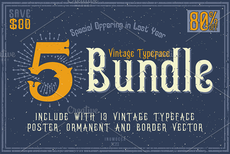 5 Typeface vintage bundle