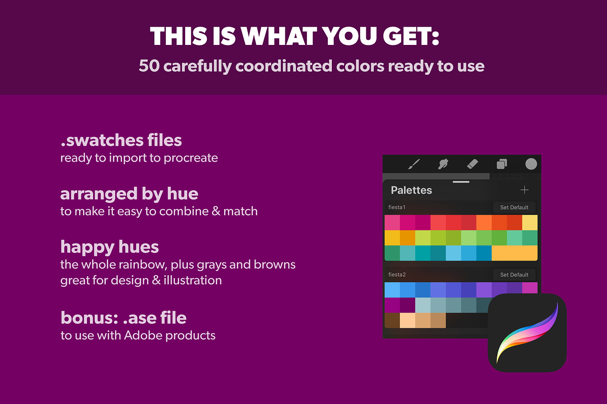 Fiesta Procreate Color Palette Unique Illustrator Add Ons